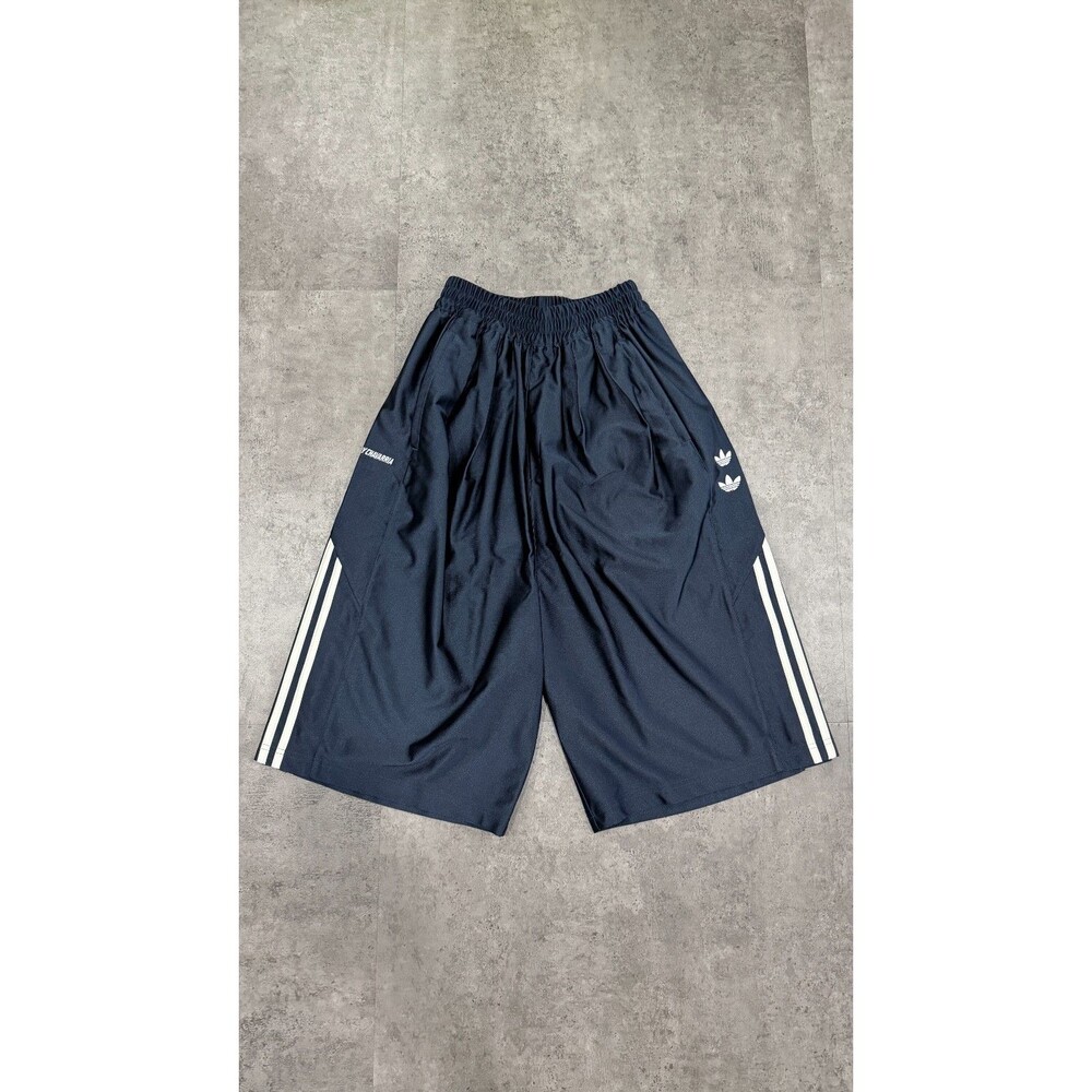 NWT Willy Chavarria x Adidas Dazzle Shorts Mens XXS Navy Blue Oversized KD1800